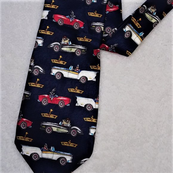 Looney Tunes Navy Blue Vintage 1999 Silk Necktie - Picture 2 of 6